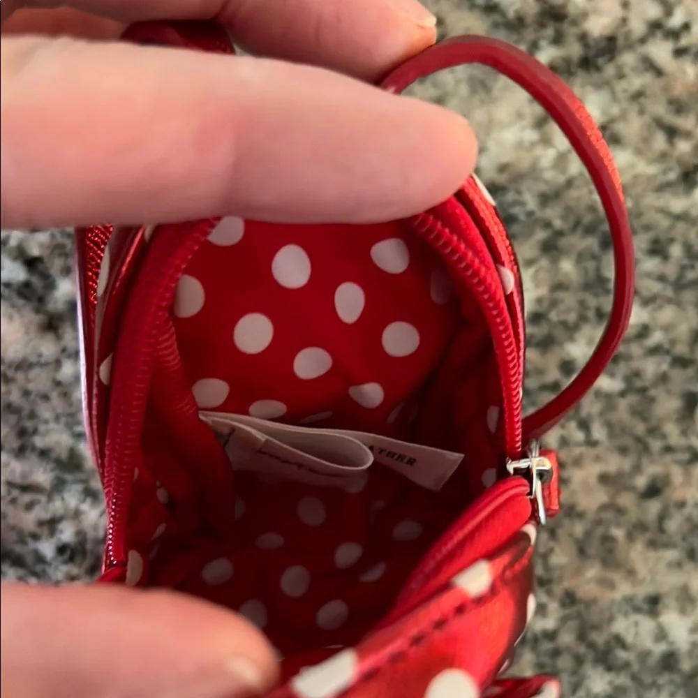 Loungefly Shiny Red and White Polka Dot Kids Backpack